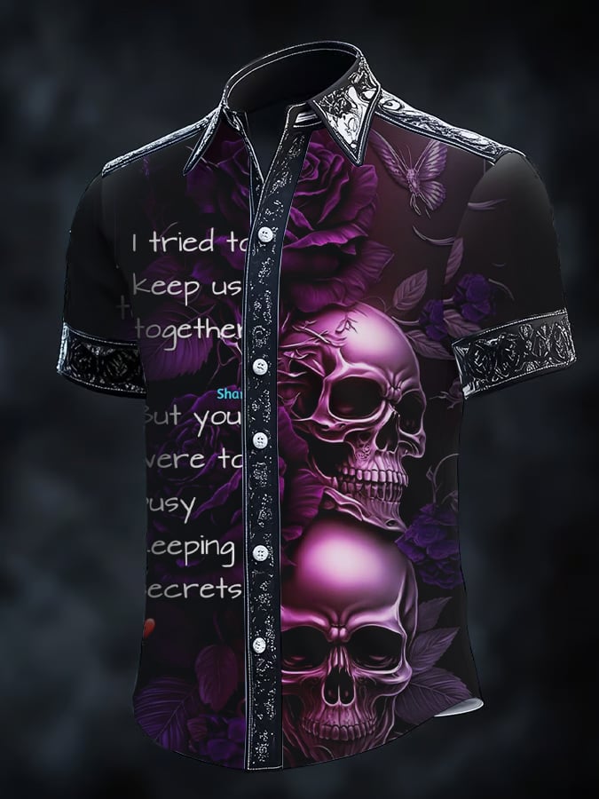 Camisa Gothic Dark de manga corta para hombre