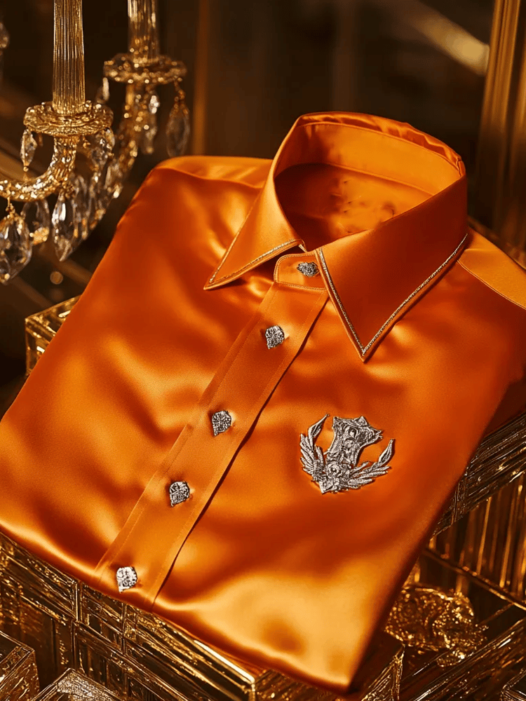Camisa seda de lujo ejecutivo de manga larga para hombre
