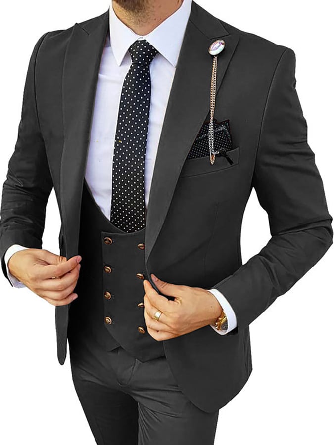 Chaleco casual ejecutivo Banquet Solid Suit Dress pantalón Three Piece Set
