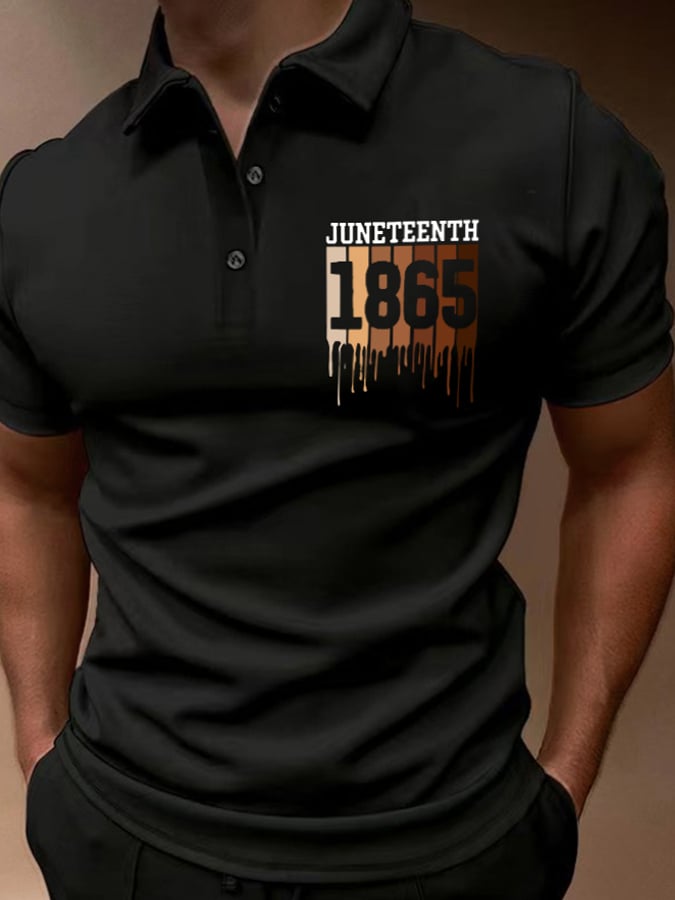 Camisa polo Juneteenth 1865 estampado para hombre