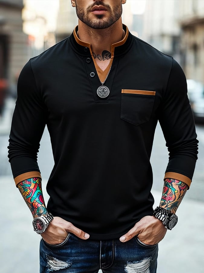 Camiseta vintage-Style Basic Patchpara trabajo para hombre