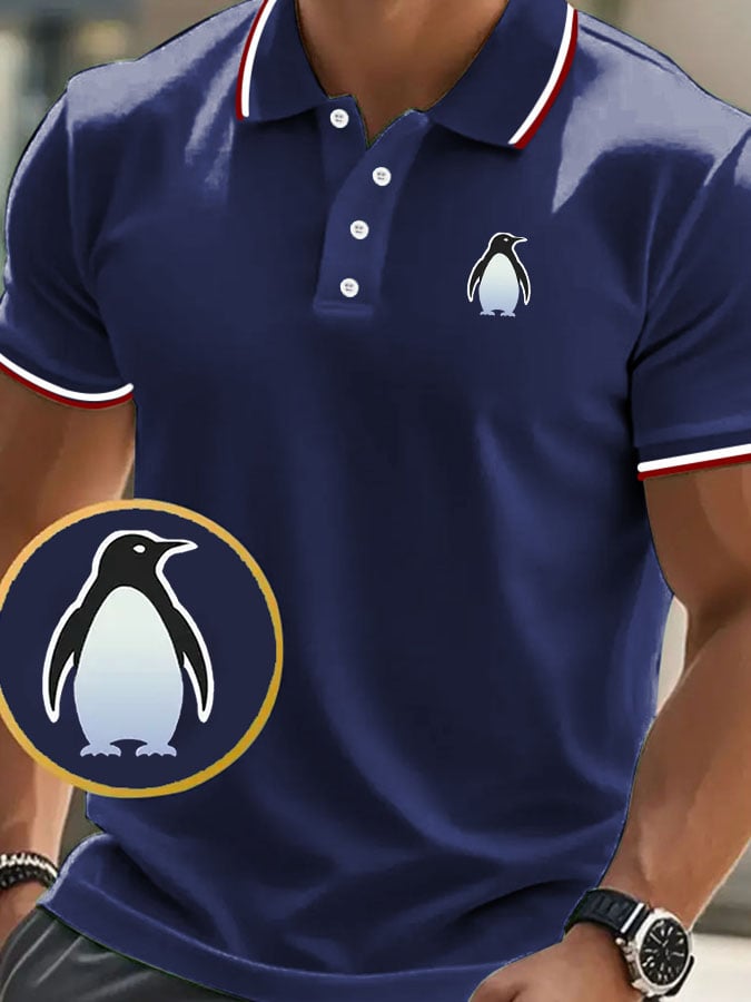 Camisa polo clásico casual with penguin estampado para hombre