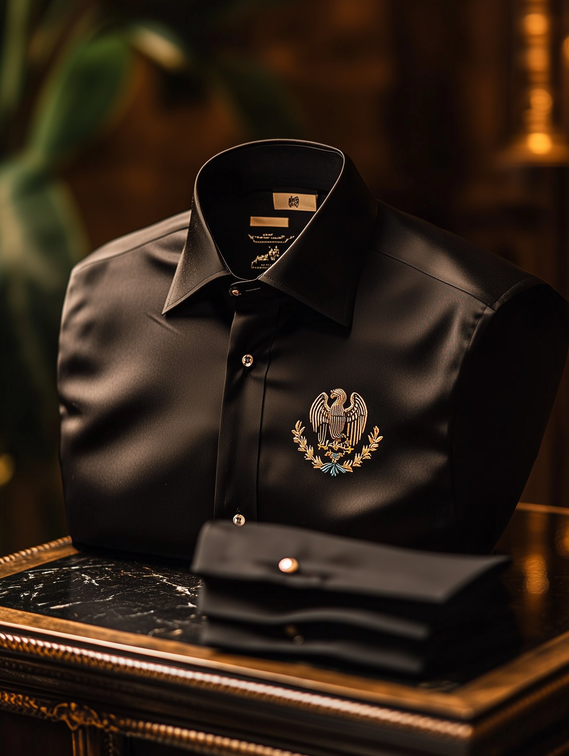 Camisa Badge de manga corta con botones para hombre