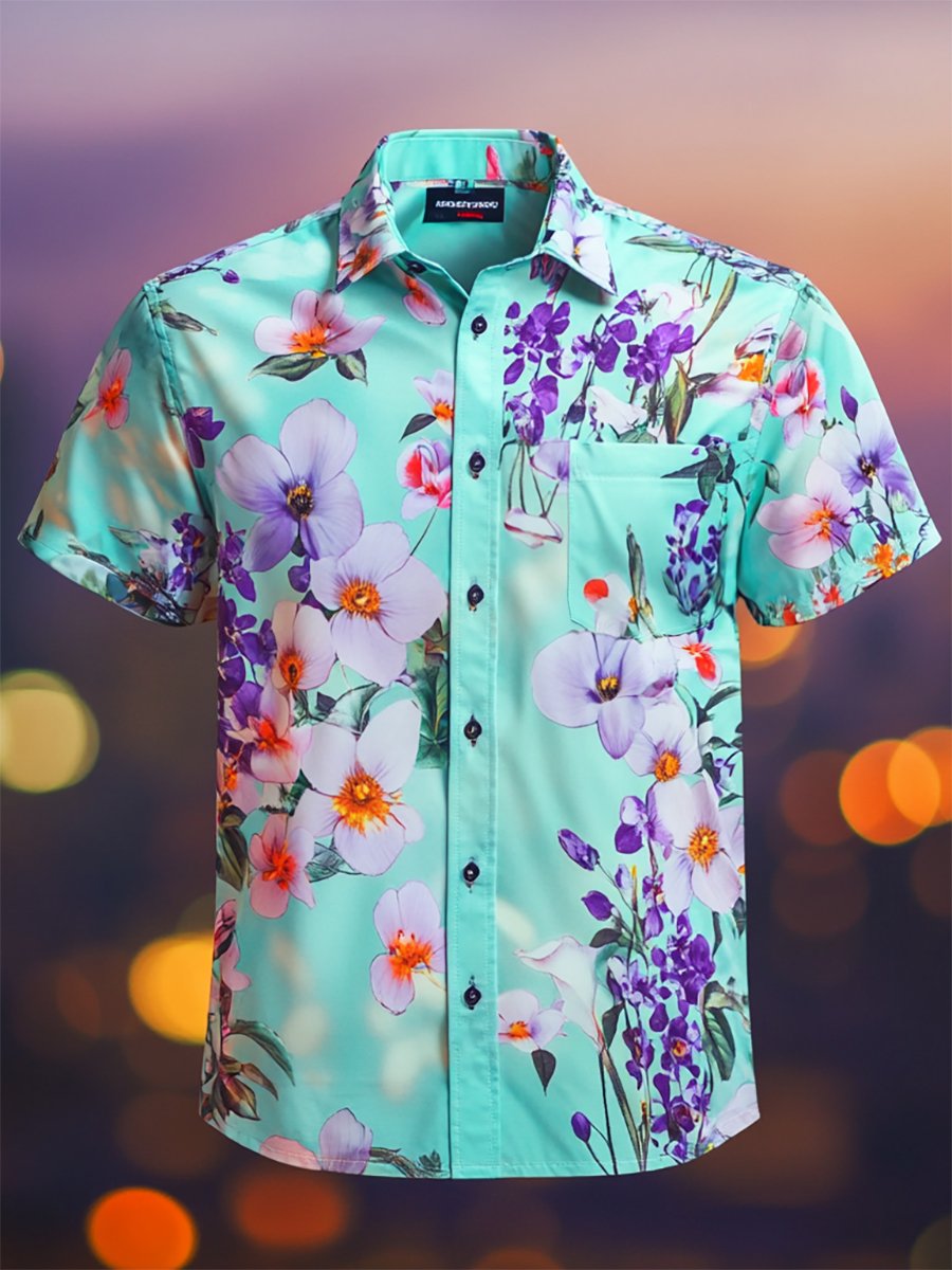 Camisa Resort casual floral Art de manga corta para hombre