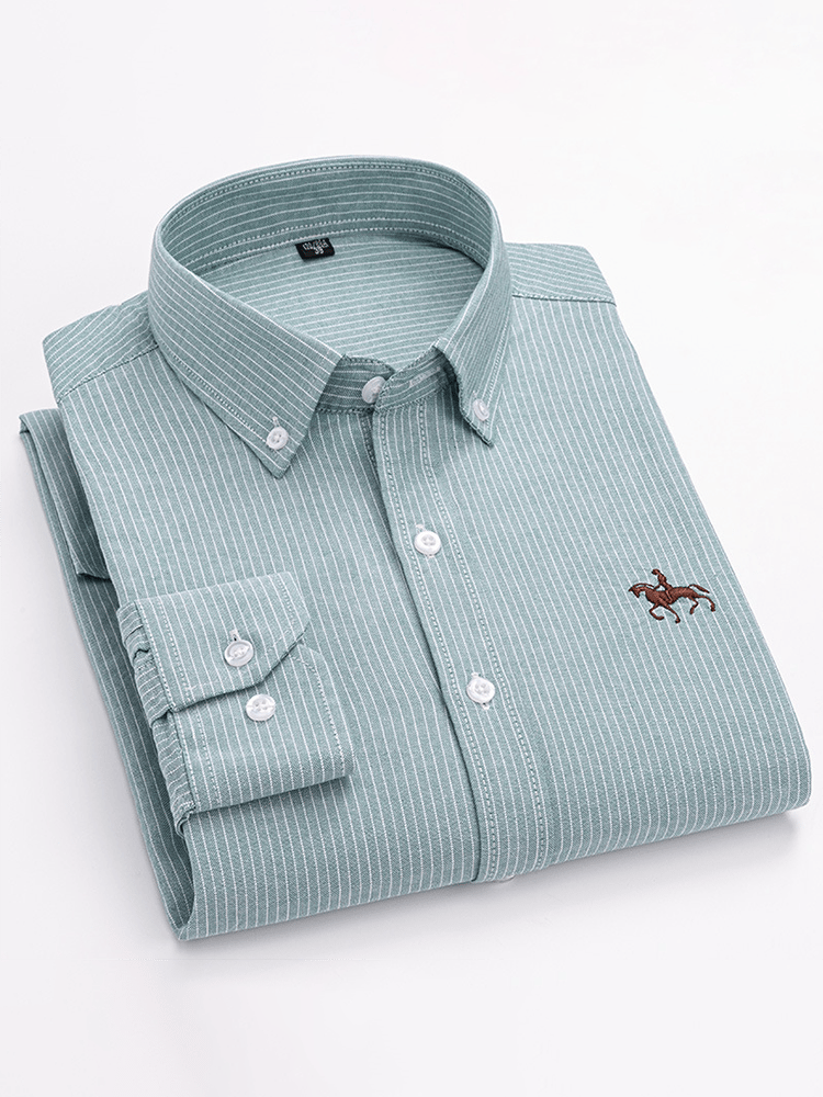 Camisa 100% de algodón ejecutivo de manga larga para hombre