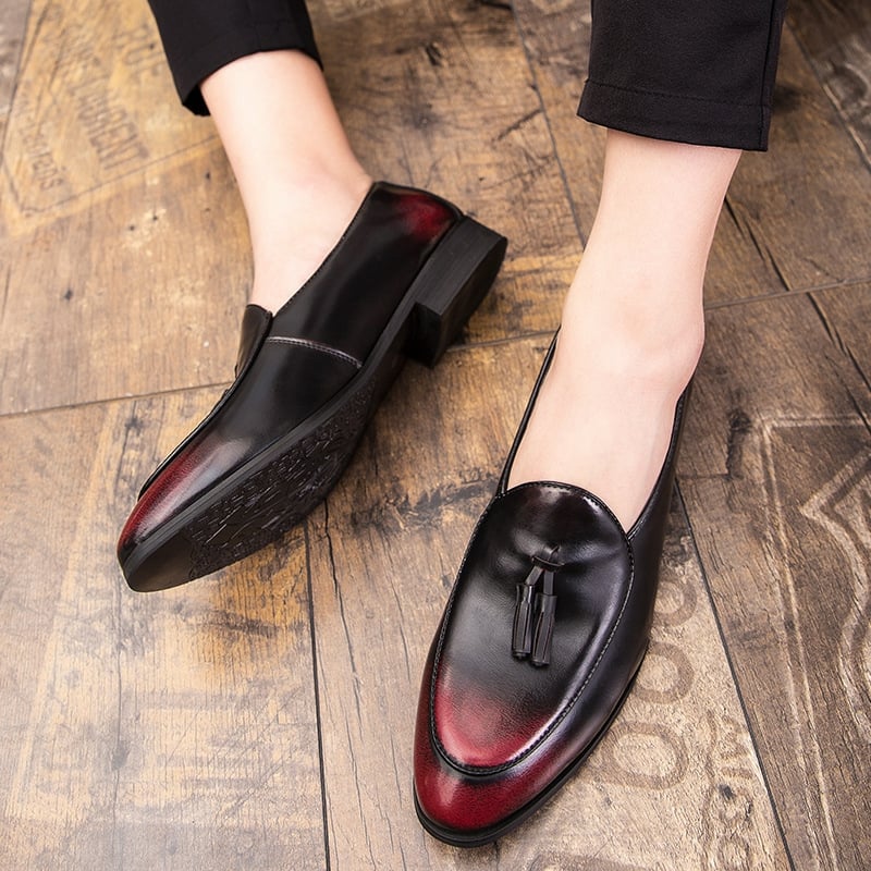 Mocasines ejecutivo formal casual degradado Tassel suave para hombre