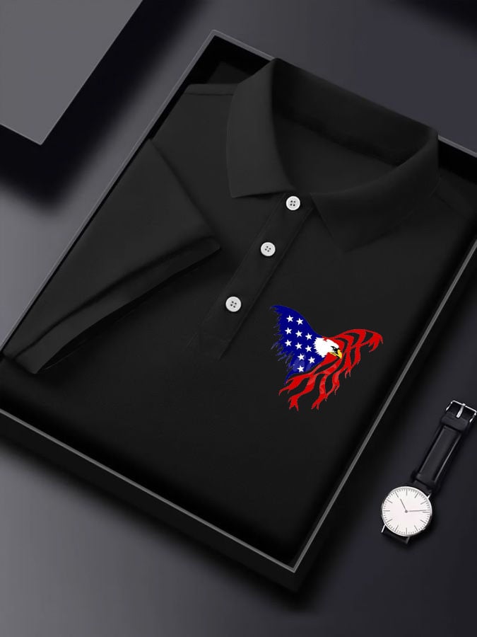 Camisa polo American Eagle estampado casual para hombre