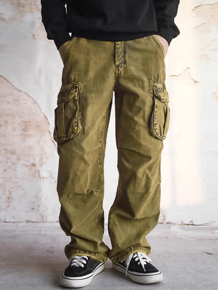 Vintage Multi-bolsillo Overalls para hombre
