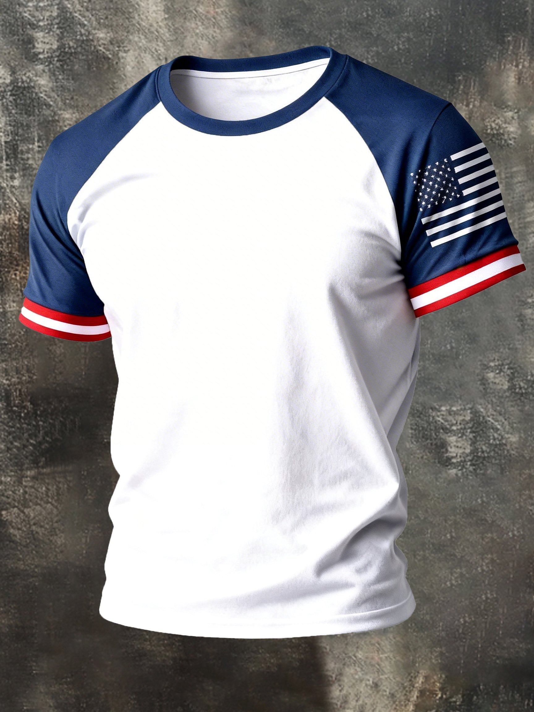 Vintage Patriot Raglan de manga corta Top para hombre