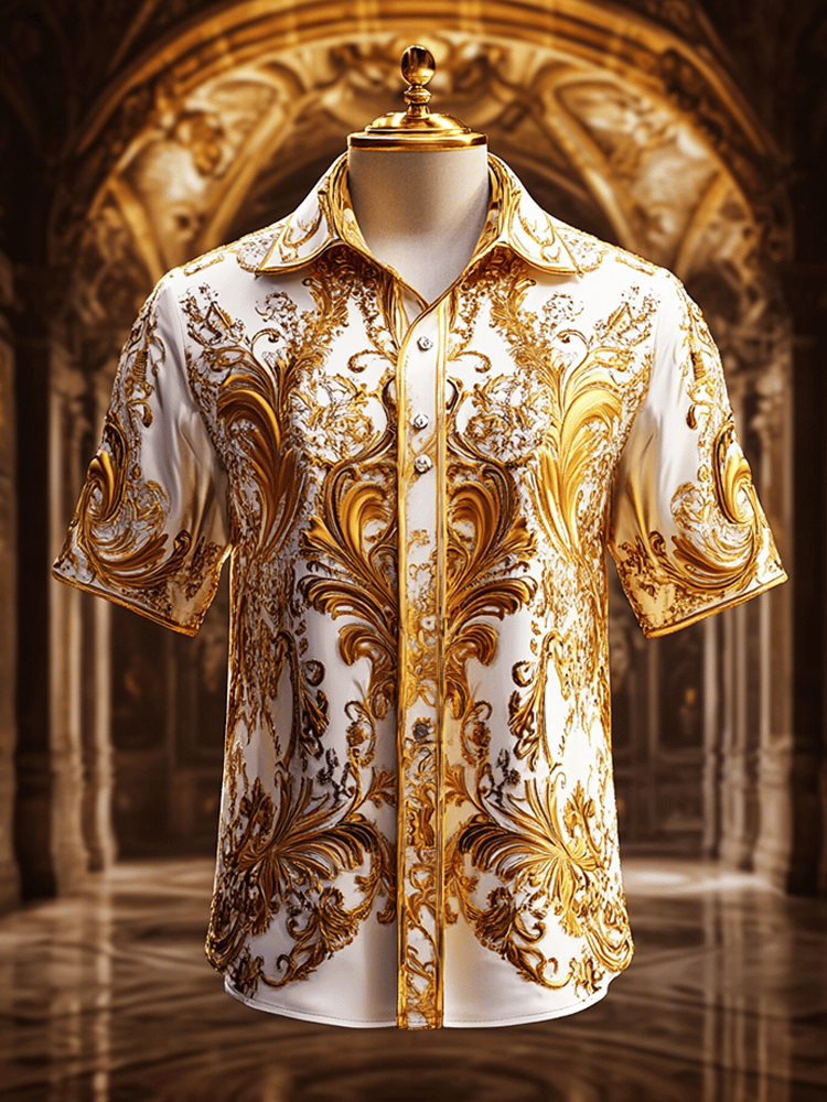 Camisa satén Luxe de manga corta para hombre