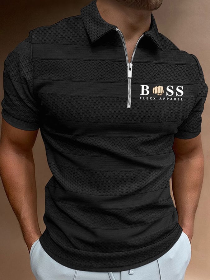 De moda casual solapa tejidoted jacquard Polo