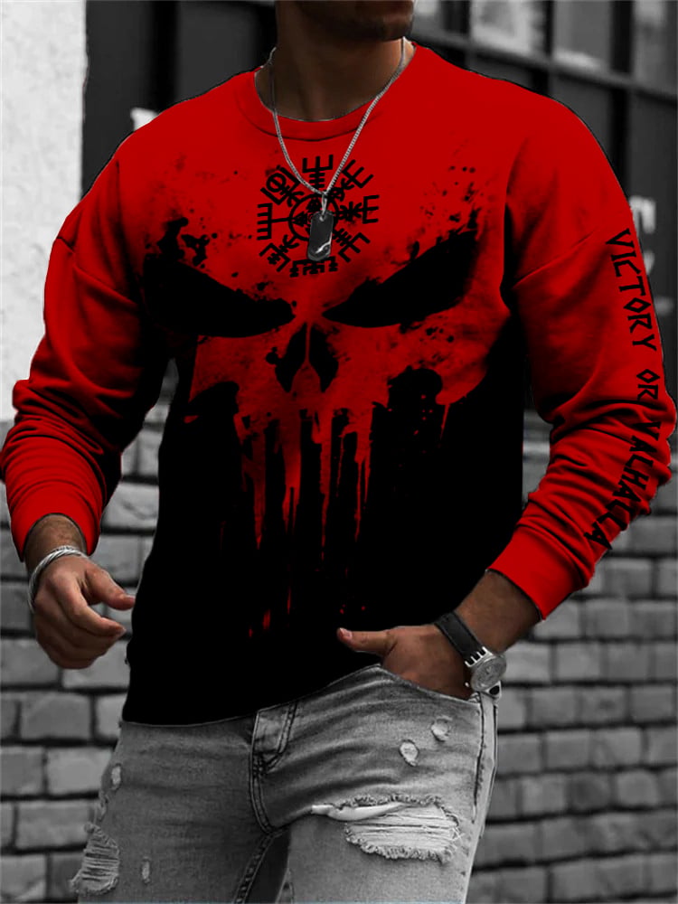 Sudadera Viking Skulls Inspired Contrast Color para hombre