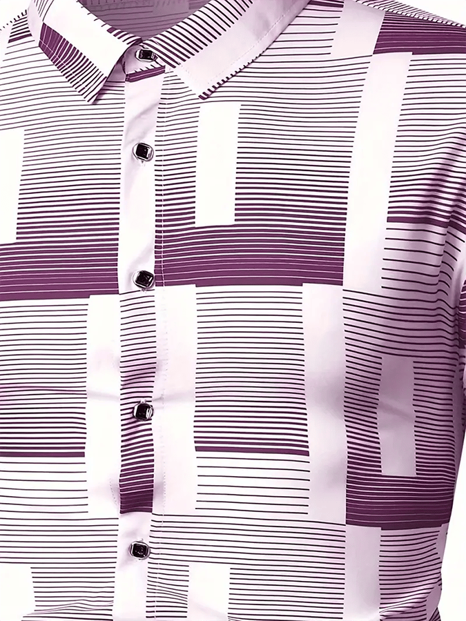Camisa geométrico Design ejecutivo casual para hombre