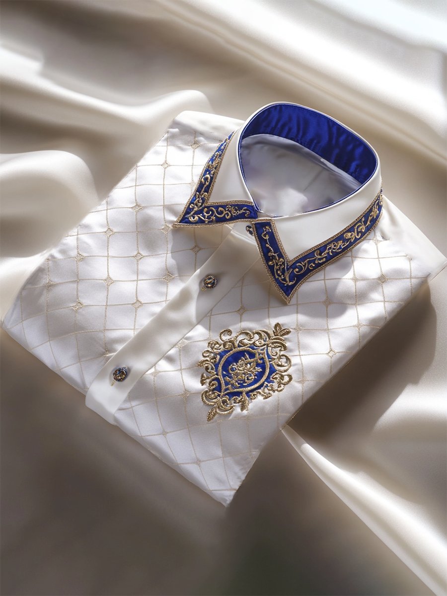 Camisa seda de lujo ejecutivo de manga larga para hombre