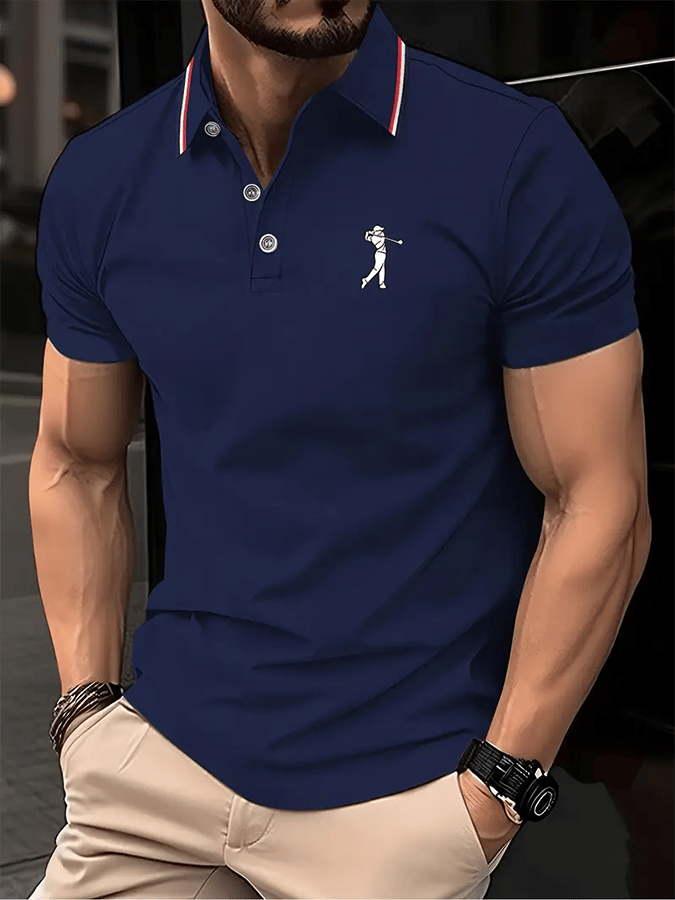 Camisa polo Golf casual estampado casual para hombre