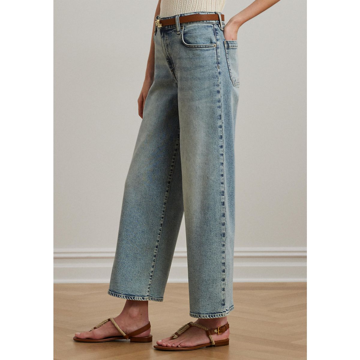 High Rise Wide Leg Cropped Jeans - 3