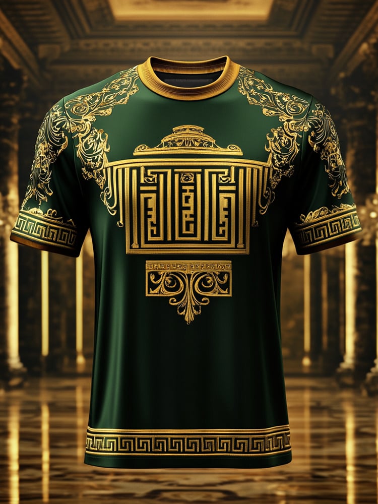 Camiseta ejecutivo Tiger estampado de manga corta para hombre