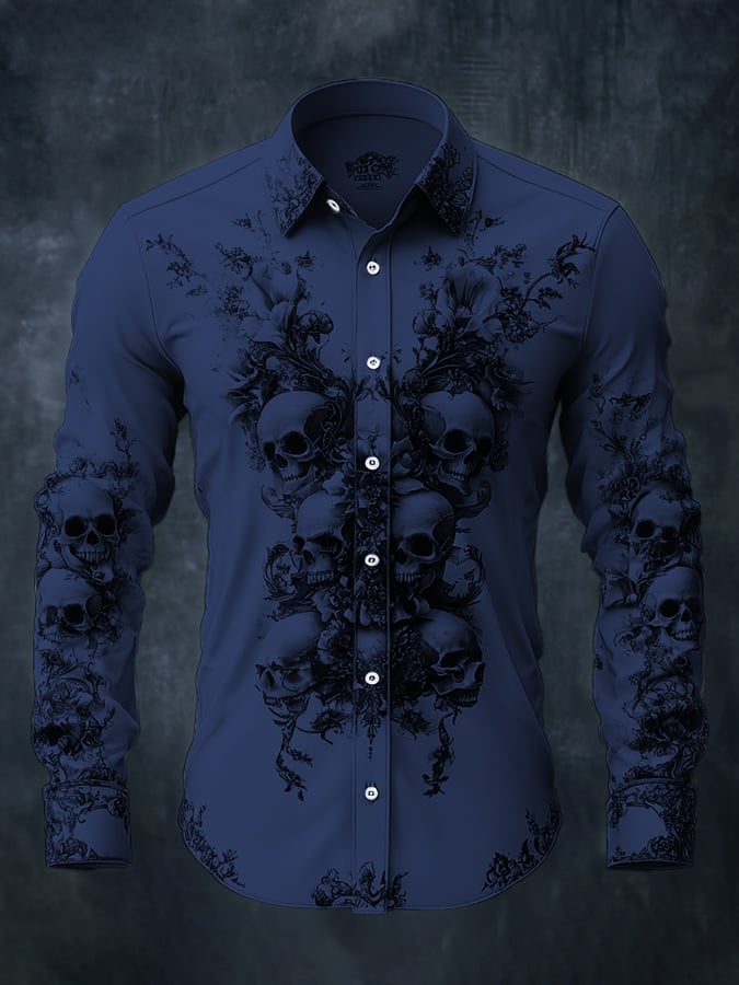 Camisa vintage Art Skull para hombre