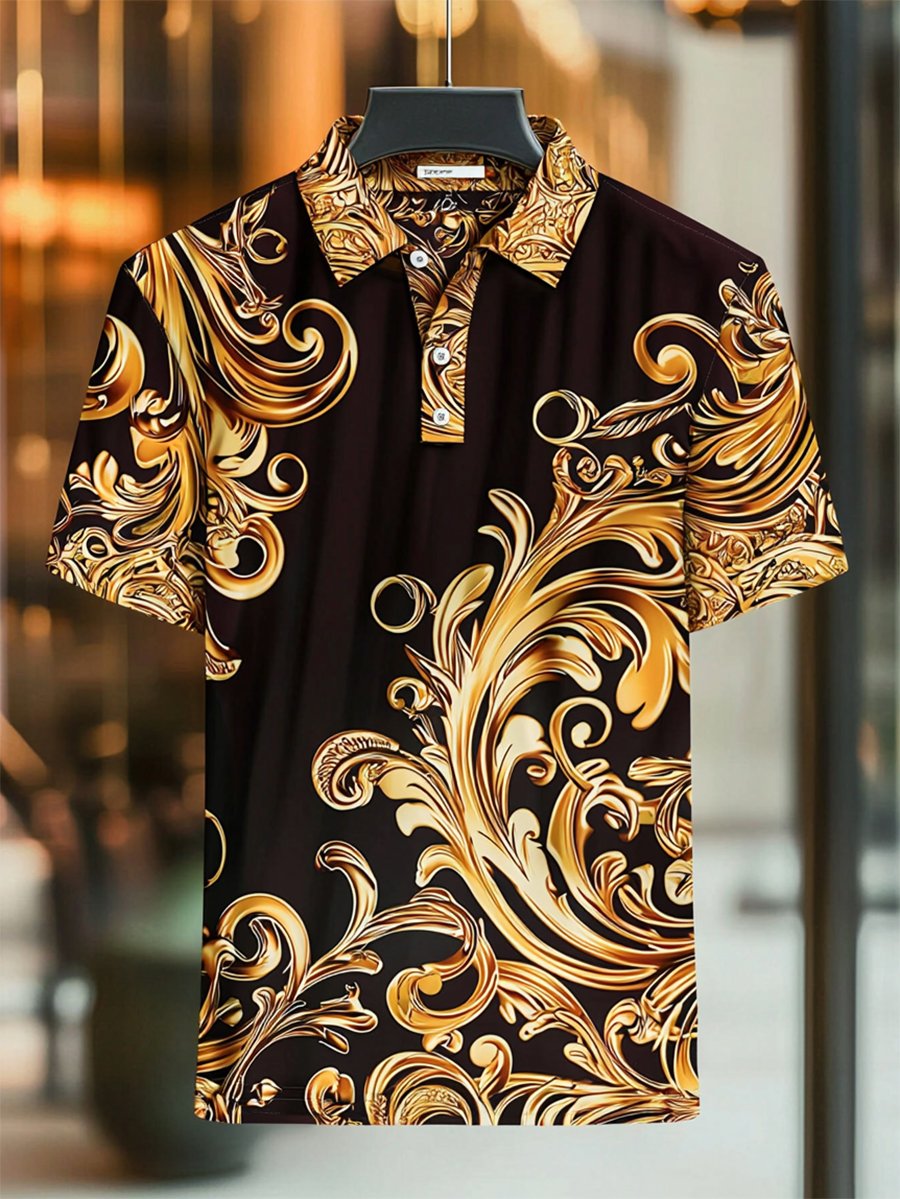 Camisa polo casual ejecutivo Button de manga corta para hombre