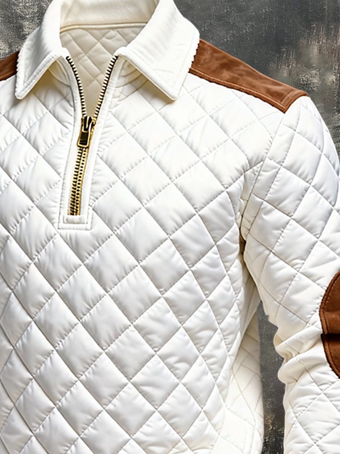 Sudadera vintage Style Warm, Padded, Color-Block, con cierre . para hombre