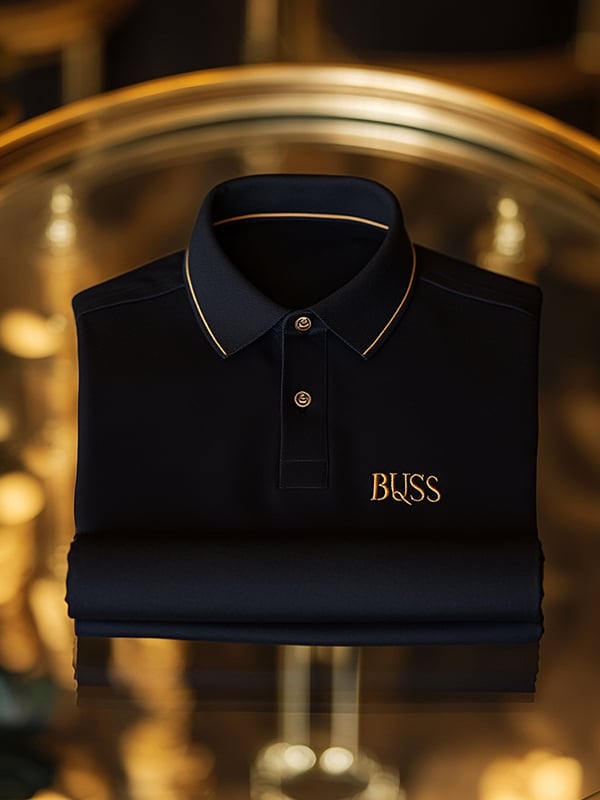 Camisa polo retro ejecutivo rayas estampado de manga larga para hombre