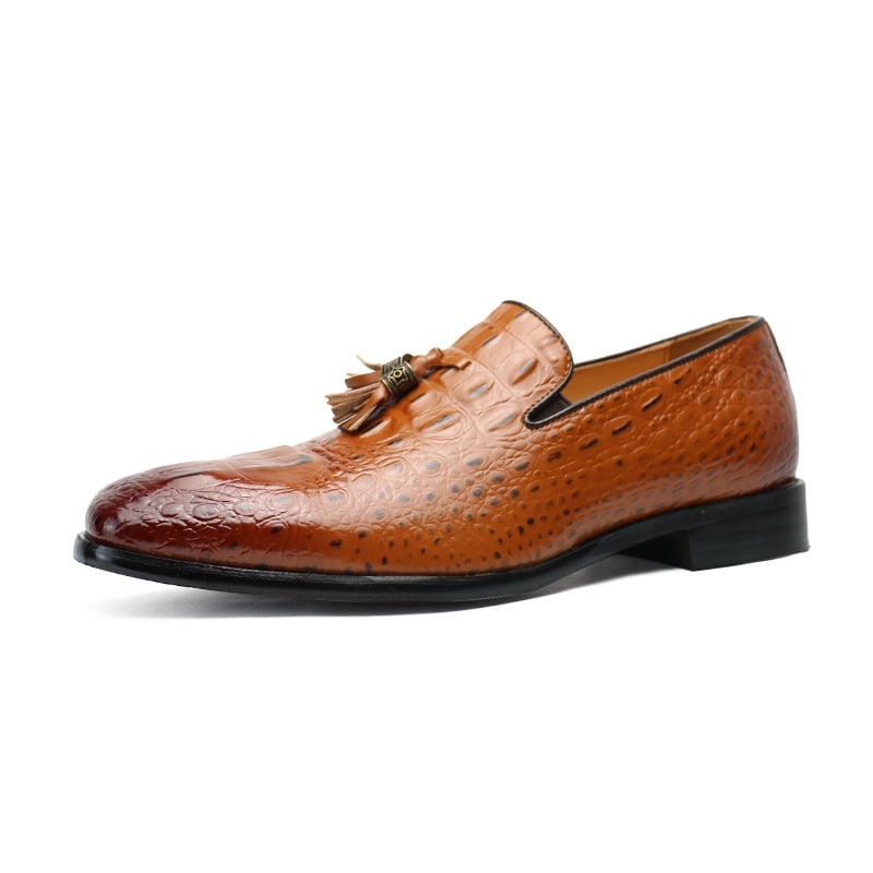 Zapatos Slip On Extra Large Size Tassel Foot Set Lok Fu British Crocodile diseño ejecutivo casual Doudou para hombre