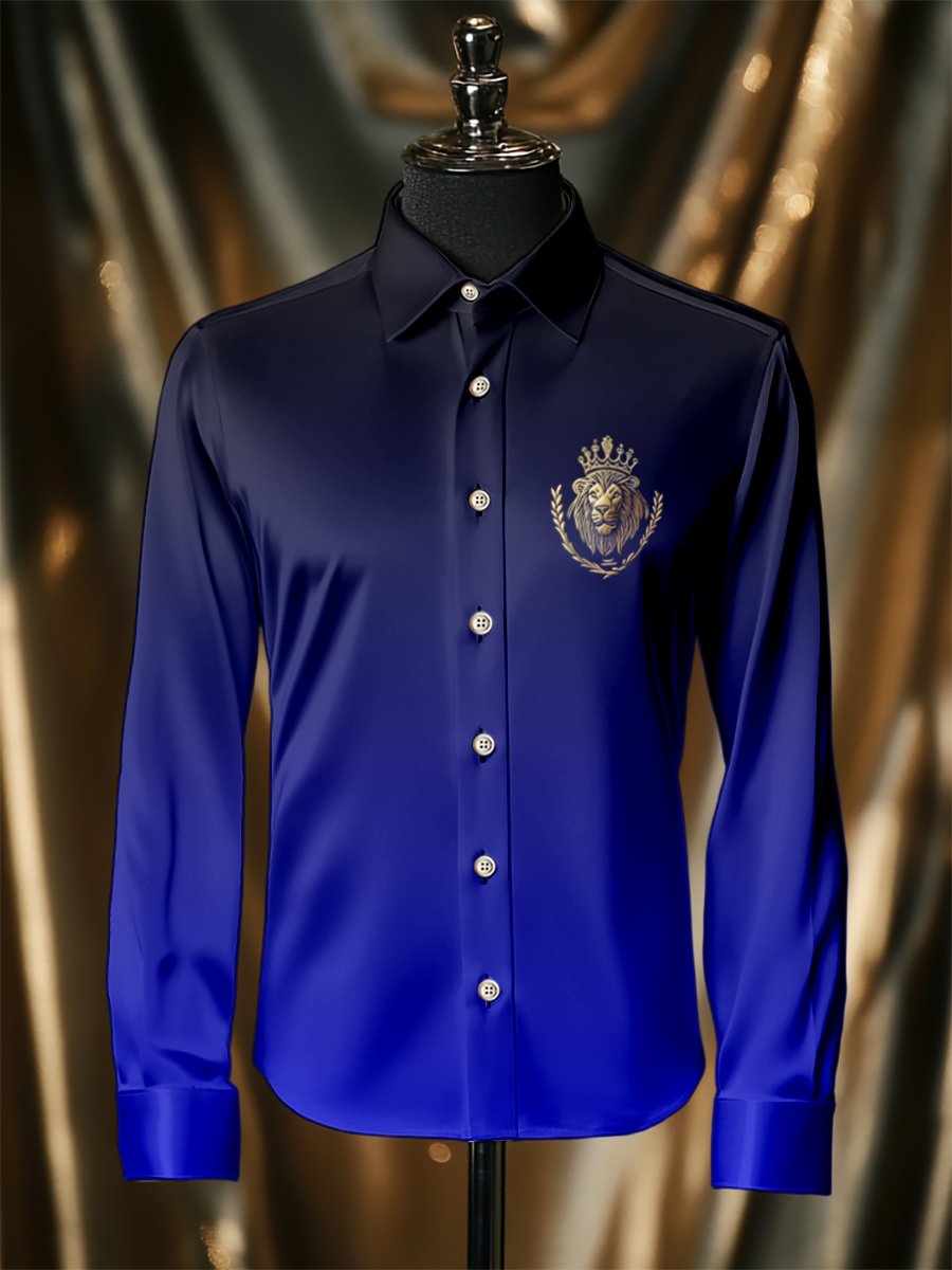 Camisa seda de lujo ejecutivo de manga larga para hombre
