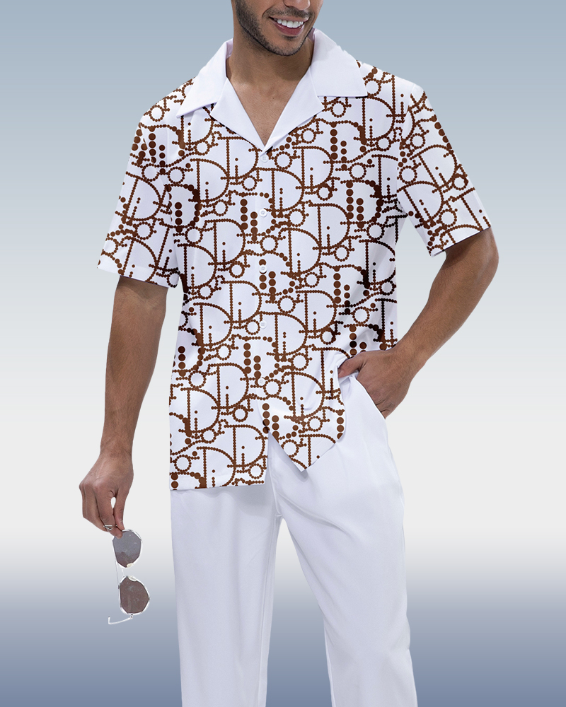 Rianmond de moda estampado de manga corta Walking Suit 228 para hombre