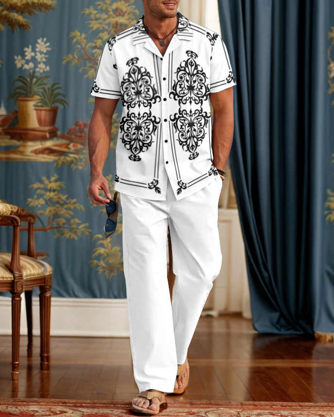 Rianmond clásico Ornate floral Pattern Walking Suit para hombre