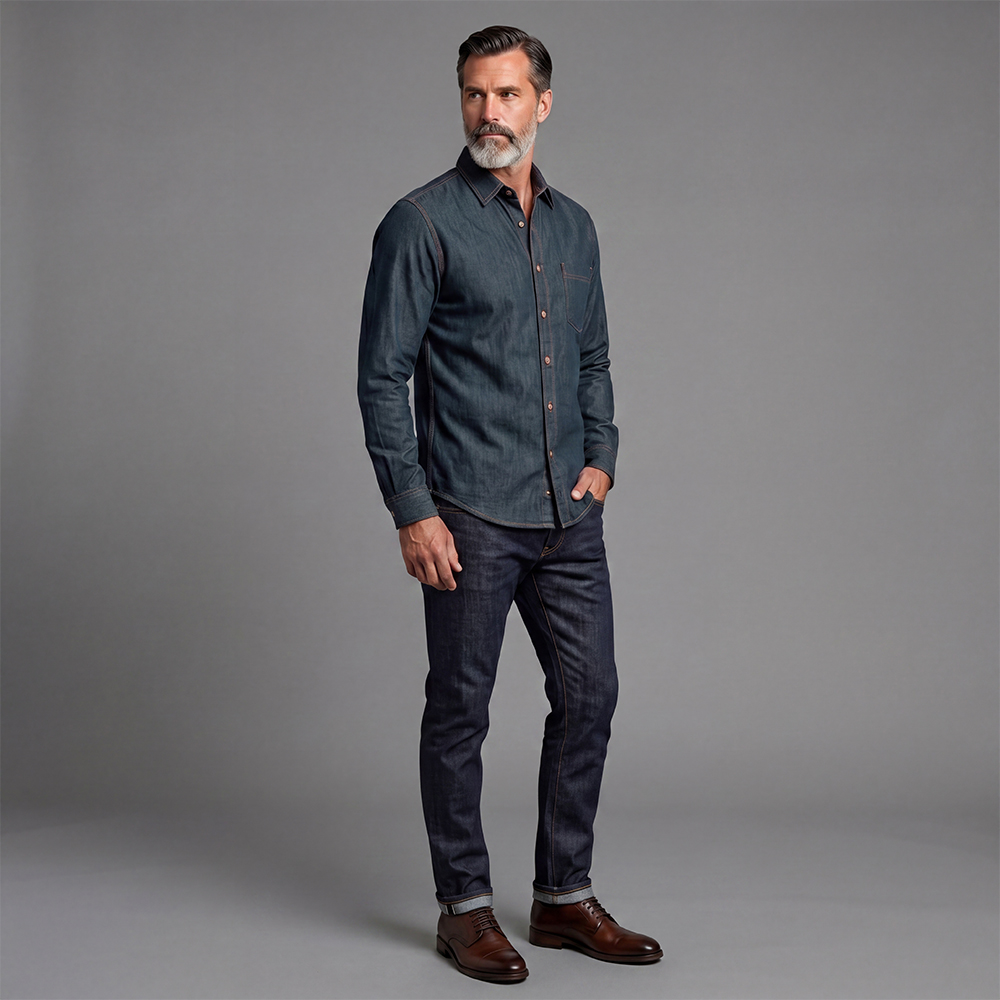 Chaqueta casual Denim camisa For Men