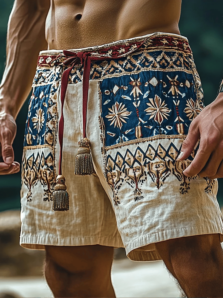 Shorts casual ethnic style para hombre
