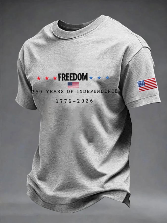 Camiseta 250 Years Of Independence estampado Round Neck para hombre