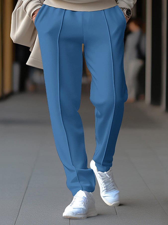 Pantalón casual All-Match de color sólido para hombre