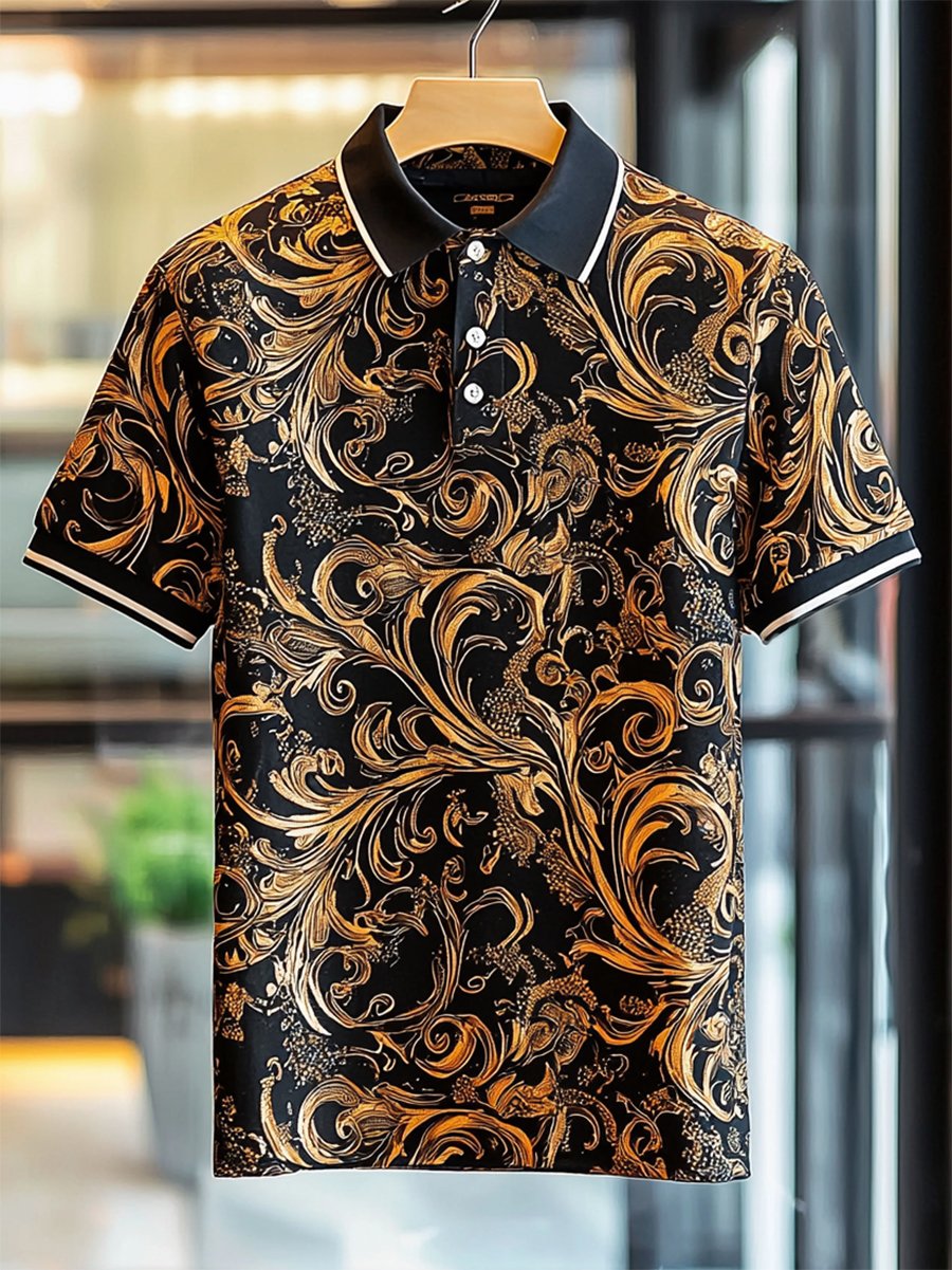 Camisa polo casual ejecutivo Button de manga corta para hombre