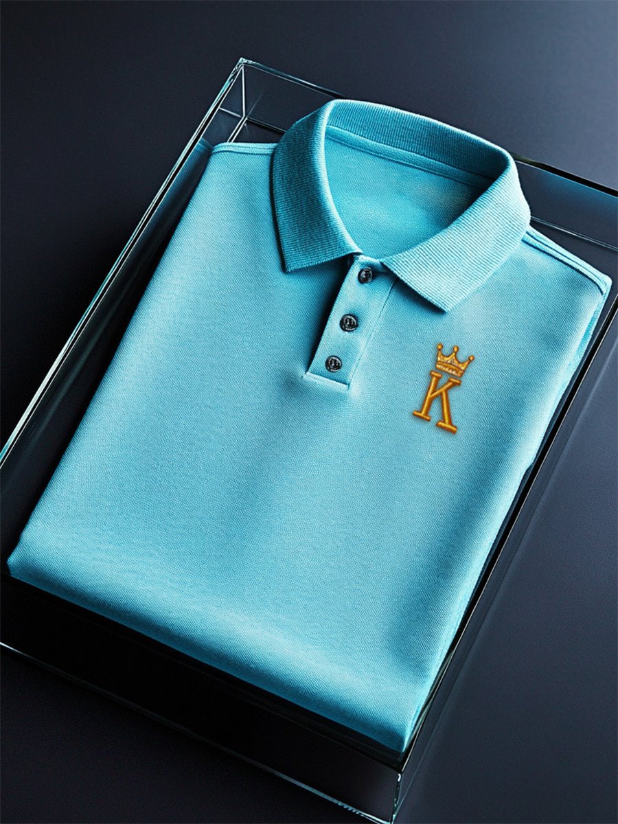 Camisa polo ejecutivo casual Button de manga corta para hombre