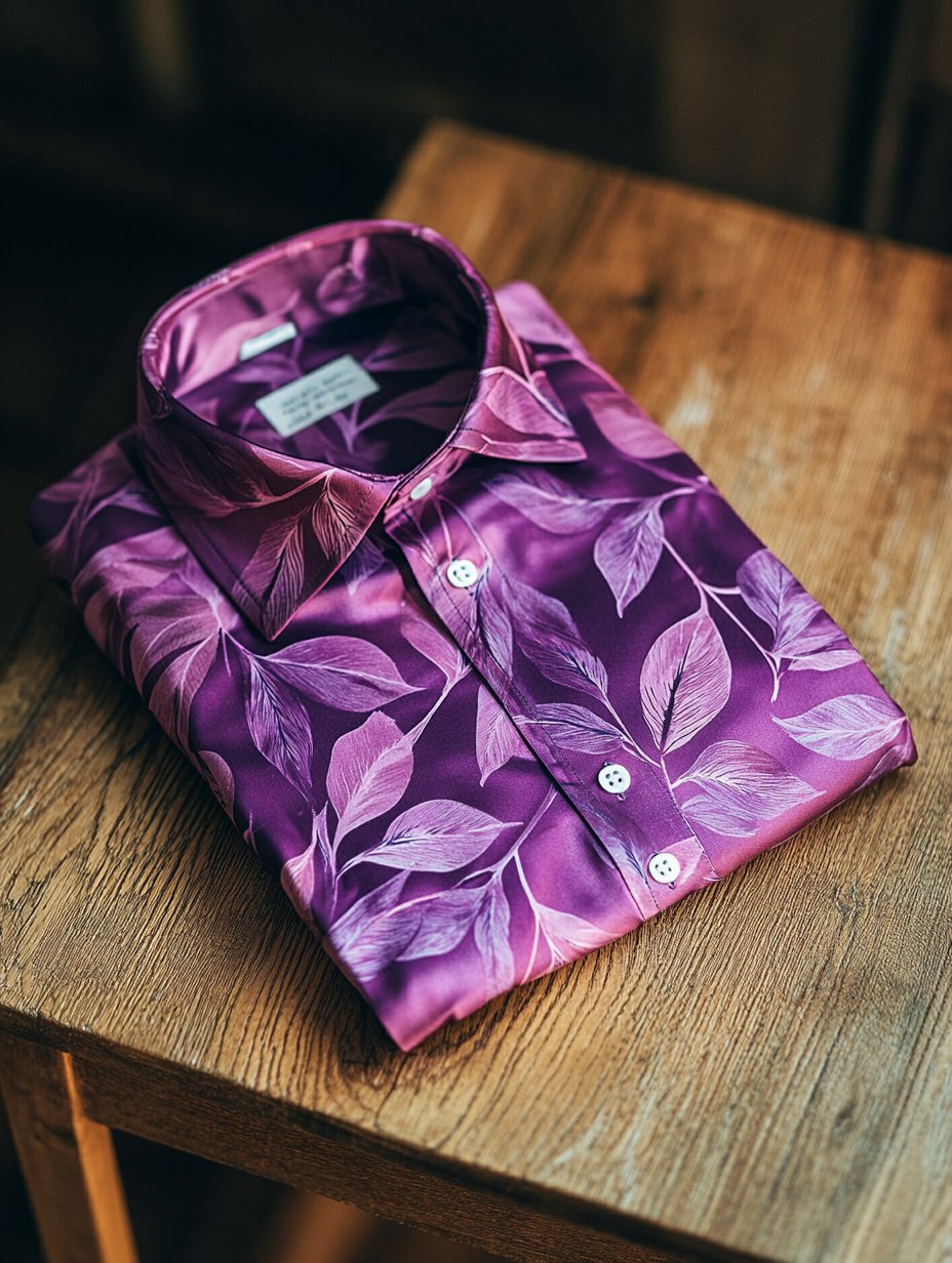 Camisa ejecutivo casual floral solapa de manga corta para hombre