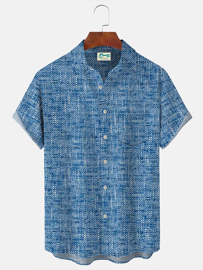 Abstract Textured estampado Pockecamiseta para hombre