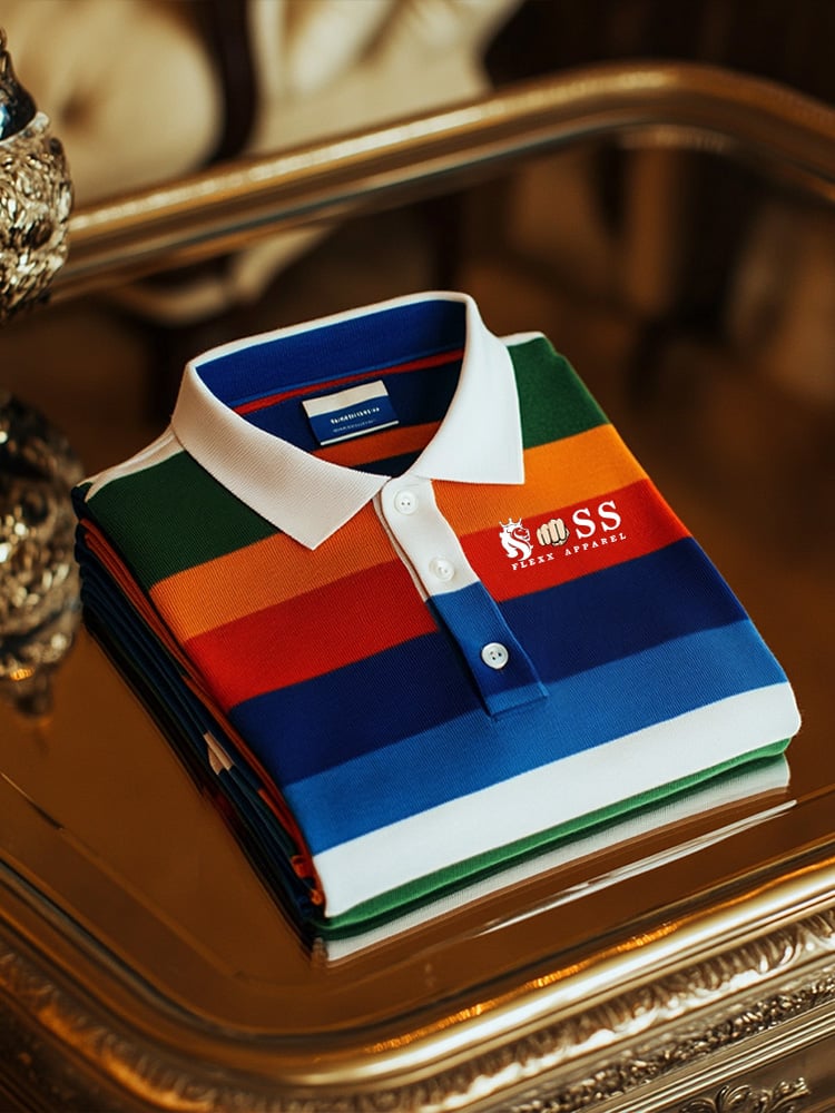 Camisa polo ejecutivo Logo con botones de manga corta para hombre