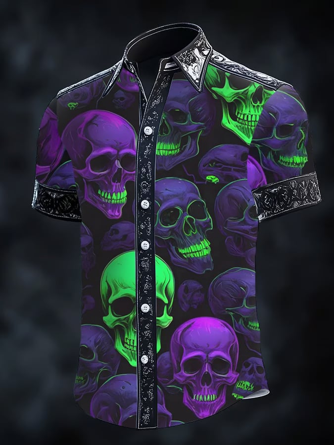 Camisa Gothic Dark de manga corta para hombre