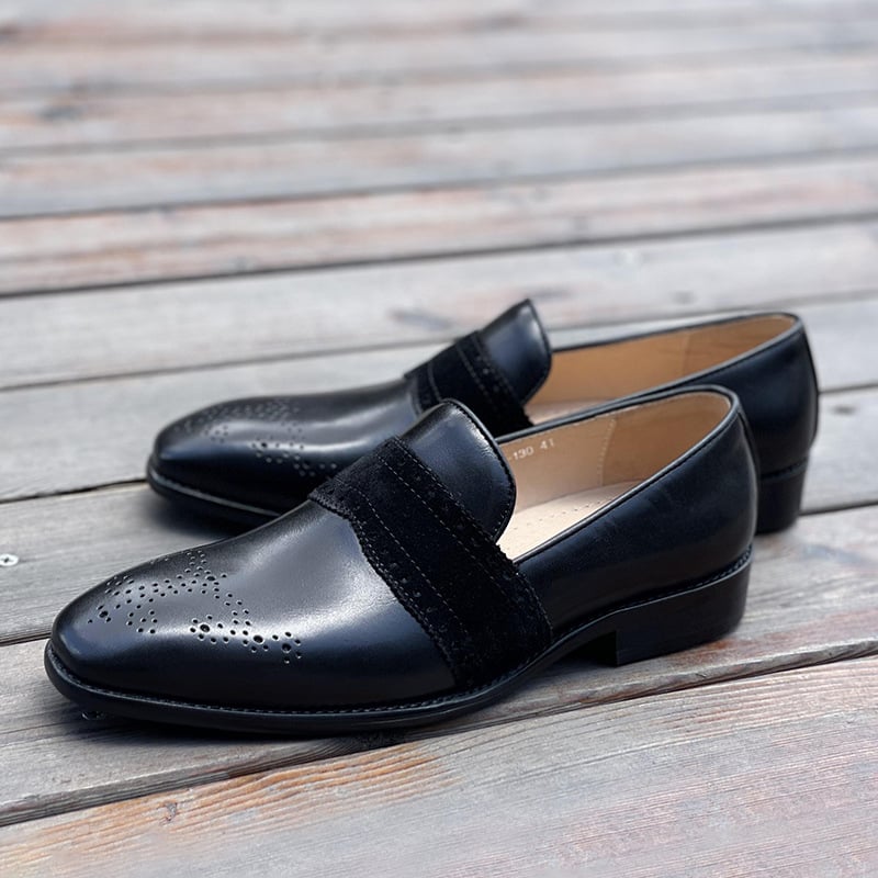 Zapatos ejecutivo casual Patchpara trabajo Flat Bottom Top Layer Cowhide cuero para hombre