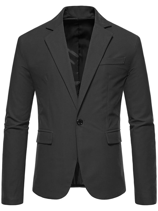 Saco formal Single-Button Faux gamuza para hombre