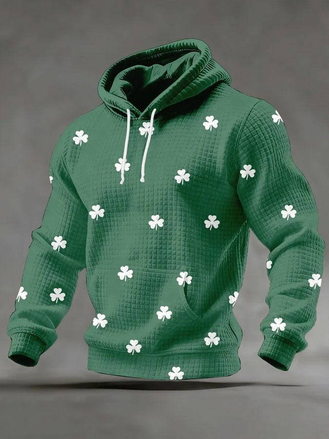 Sudadera St. Patrick estampado Checkered Fabric Hooded para hombre
