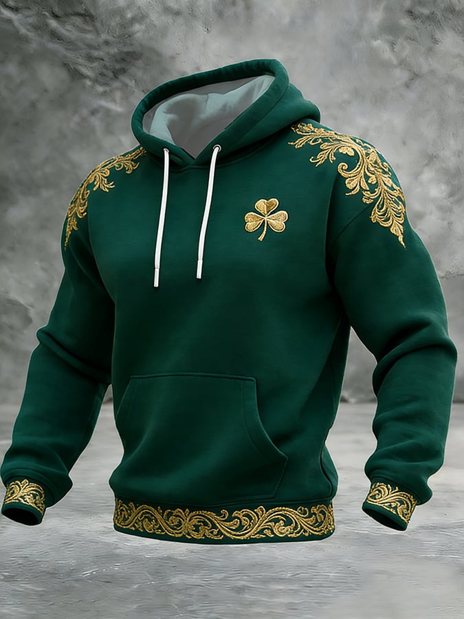 Sudadera casual retro Color-Block Hooded para hombre
