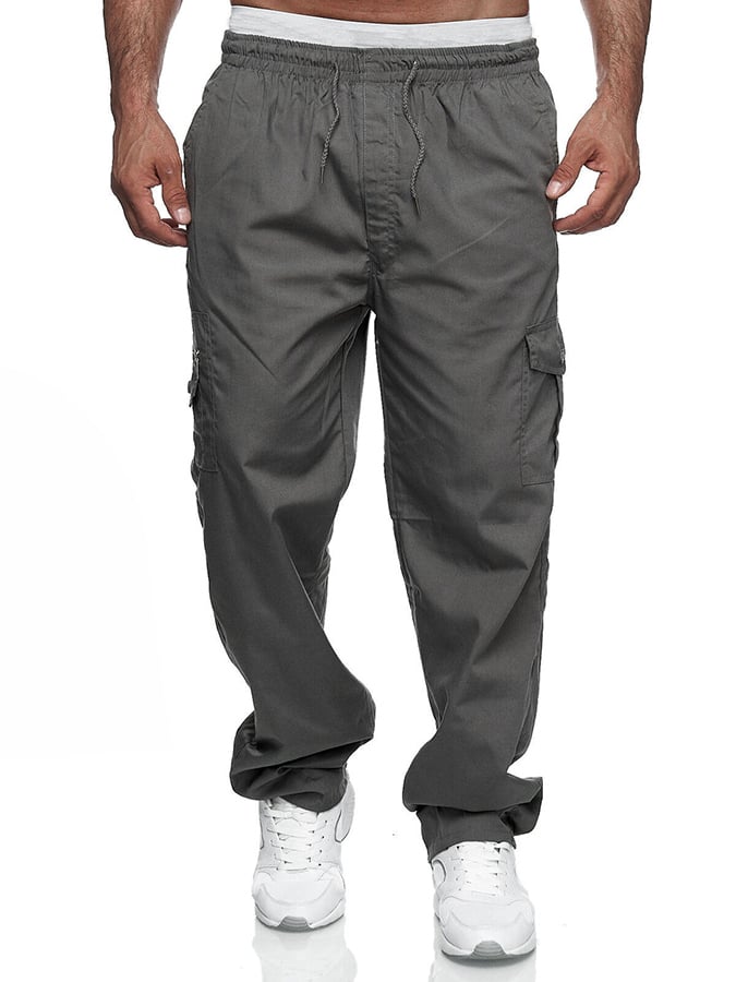 Pantalón Fitness Multi bolsillo holgado Straight Cargo casual