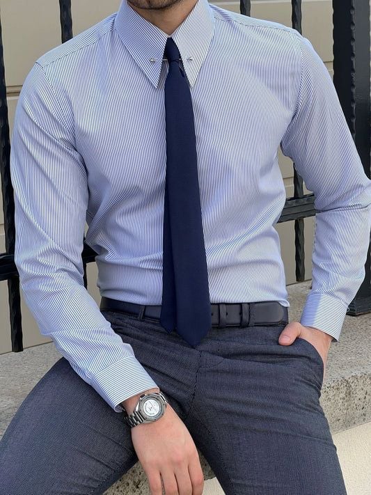 Camisa Street Style ejecutivo casual estampado de manga larga para hombre