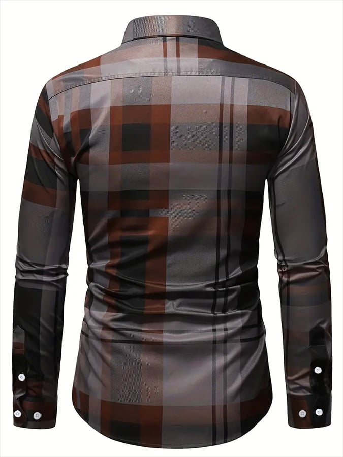 Camisa a cuadros ejecutivo casual para hombre