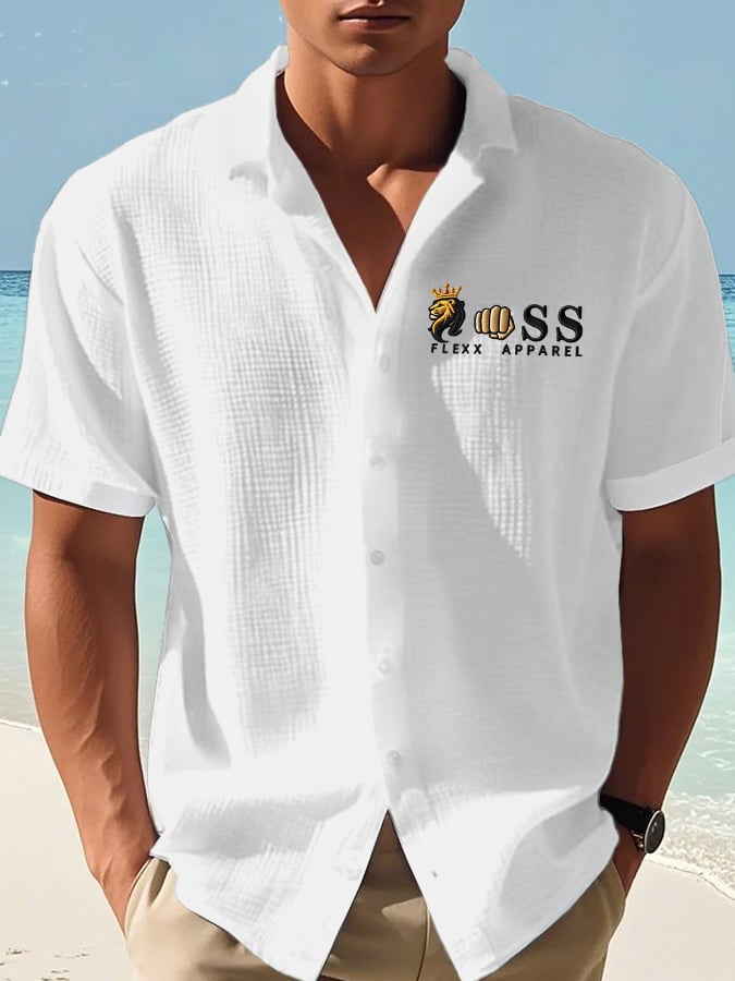 Camisa Waffle Fabric casual para hombre