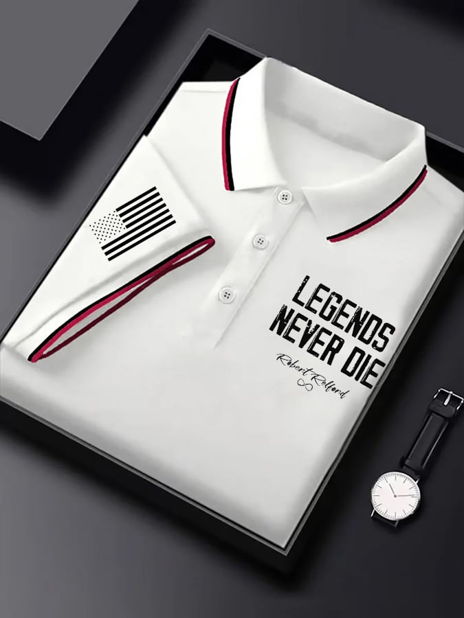 Camisa polo clásico ejecutivo Logo Button de manga corta para hombre