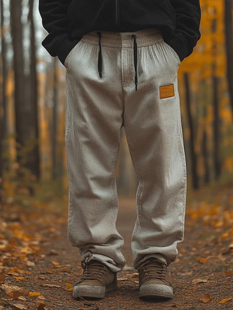 Pantalón vintage tejido tipo waffleted para exterior Multi-bolsillo Cargo Trousers para hombre