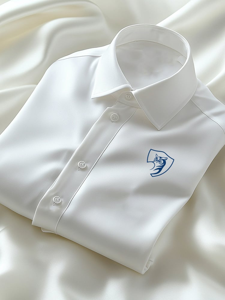 Camisa ejecutivo casual Logo solapa de manga corta para hombre